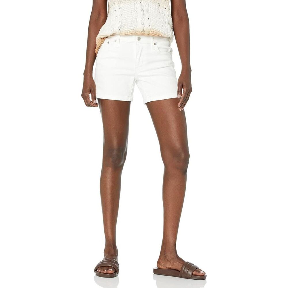 Levi's Women's Mid Length Shorts, Chalk White, 32